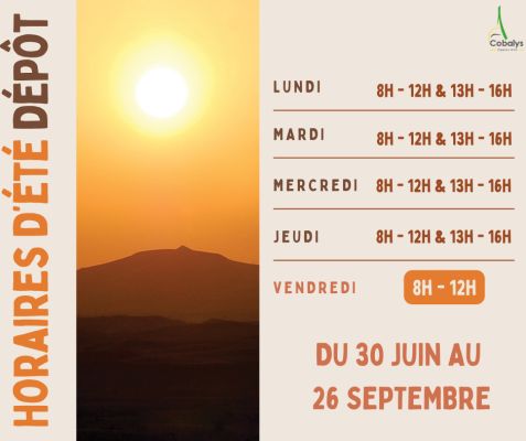 Horaires d'été Dépôt 2025