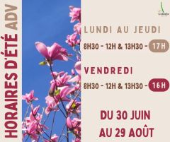 Horaires d'été ADV