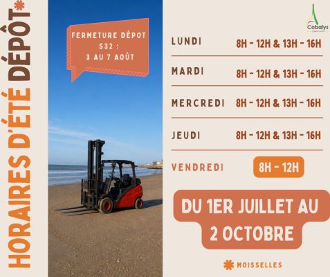 HORAIRES ETE DEPOT MOISSELLES
